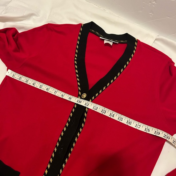 Preowned Cathy Daniels red button down cardigan Medium - Picture 5 of 13